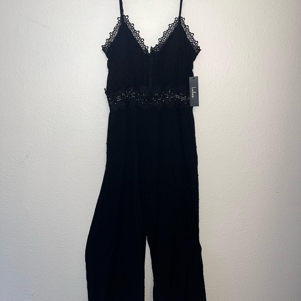 Black spaghetti strap jumpsuit